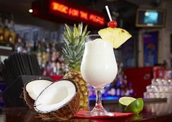 MOJO:
Pina Colada  the ultimate, refreshing and icy-cold summer drink!
50ml white rum
25ml sweetened coconut cream
Pineapple ring
Blend with ice and serve with a pineapple chunk and a cherryKnowledge drinks
