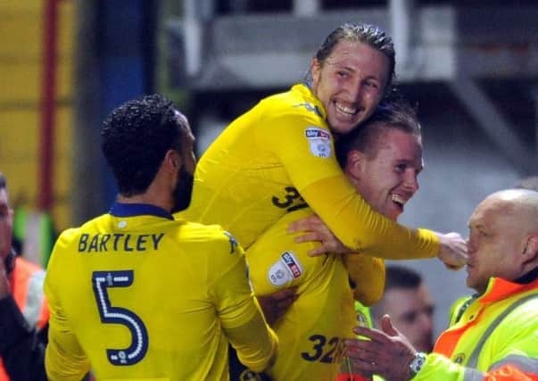 Yellow peril: Kyle Bartley, Luke Ayling and Pontus Jansson are all close to suspension owing to an accumulation of yellows cards.