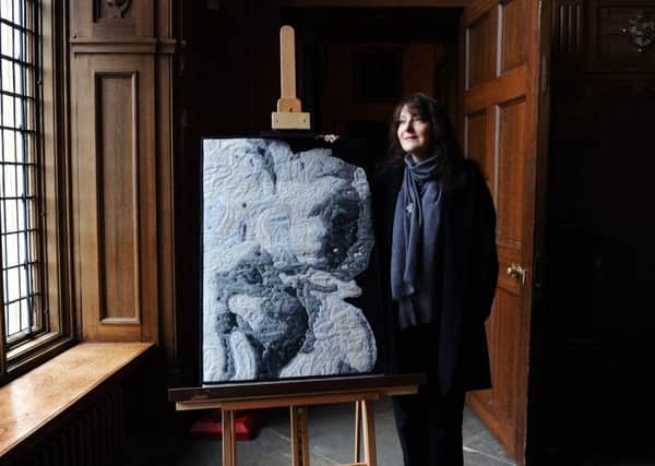 Beverley Silverman, from Boston Spa, with her embroidery work at Temple Newsam. PIC: Jonathan Gawthorpe