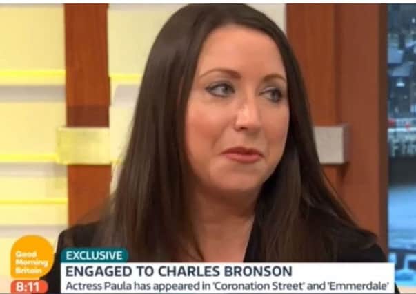 Actress Paula Williamson who appeared on TV this week talking about her engagement to prisoner Charles Bronson.