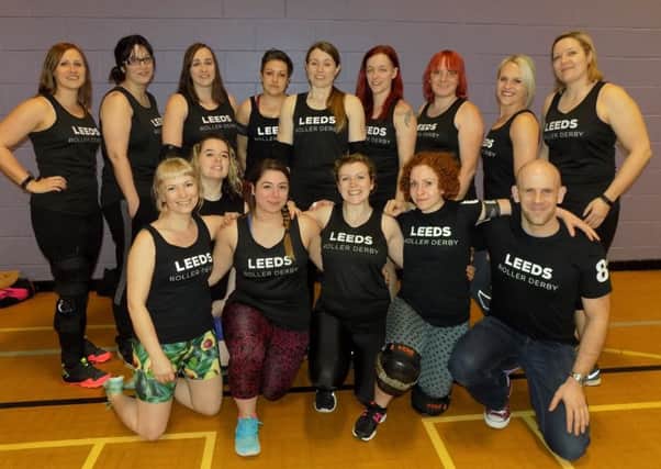 READY TO COMPETE: Leeds Roller Derbys A-team.