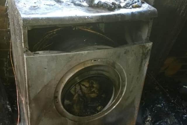 Fire caused by a faulty tumble dryer.