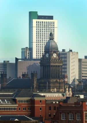 10 January 2013......      Leeds Town Hall,  and Sky Plaza, the tallest building in the City in the city centre skyline.