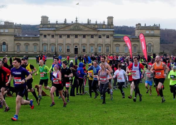 Runners set off on the Harewood House Half Marathon..26th February 2017 ..Picture by Simon Hulme