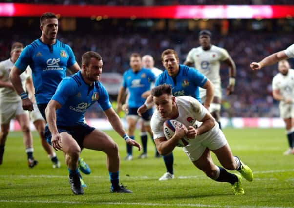 England's Danny Care scores his side's second try during the RBS Six Nations match with Italy at Twickenham (Picture: Paul Harding/PA Wire).