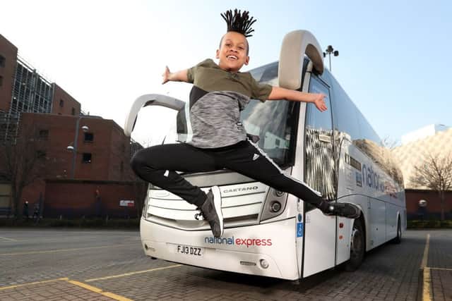 NATIONAL EXPRESS - STREET DANCER - JUNIOR FROOD - PINEAPPLE DANCE
Picture by Adam Fradgley
Street Dancer & YouTube sensation Junior Frood from Leeds has been given free coach travel to London from Leeds by National Express to assist him with his dancing scholarship at Pineapple studios.
FOR FURTHER DETAILS CONTACT: David Wrottesley on 0121 460 8611 / 07768 035512 david.wrottesley@nationalexpress.com or Ros Golds on 0121 460 8419 / 07825 976 593 or rosalyn.golds@nationalexpress.com