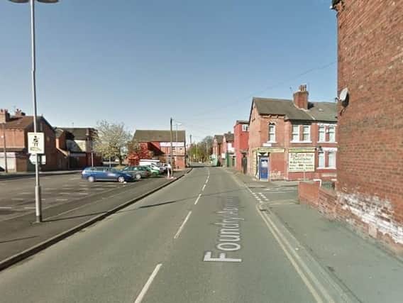 The car and motorbike collided on Foundry Approach near the junction with Broughton Lane this morning. Picture: Google