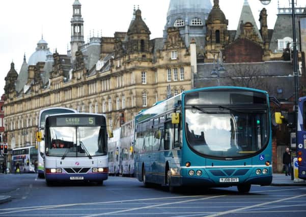 Buses on Vicar Lane in Leeds City Centre.
24th Febuary 2016.
Picture : Jonathan Gawthorpe