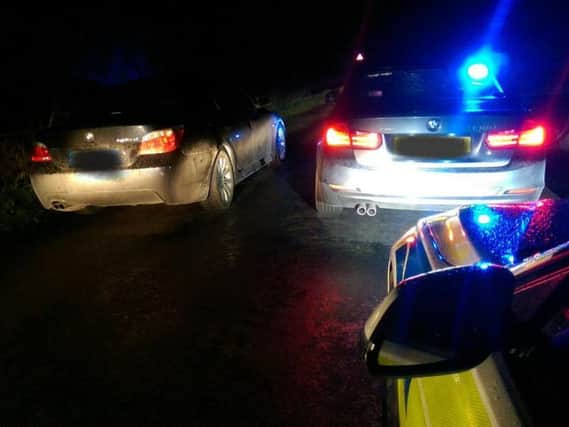Police seizing a vehicle in Yorkshire