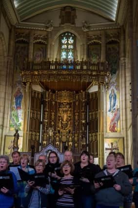 Catherdrals Choir Festival held at Leeds Cathedral, pictured during their morning rehearsal Newman University Choir. Picture: James Hardisty