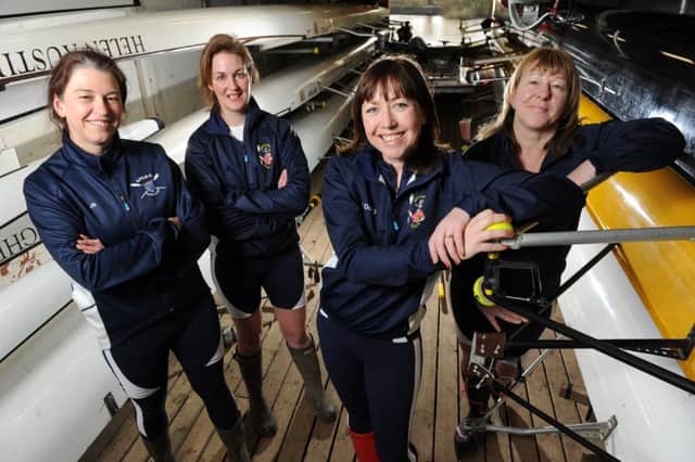 The Yorkshire Rows who are to take part in the Talisker Whisky Atlantic Challenge in 2015.  (l-r) Frances Davies, Helen Butters, Niki Doeg, and Janette Benaddi at the St Peters School Boat House.  ( BR1002/10c) 8 February 2014.  Picture Bruce Rollinson