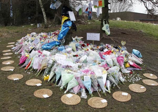 IN memory: A photo taken in 2015 of the many tributes left at the scene on Gelderd Road, Morley.