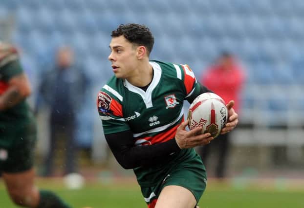 Hunslet's Joel Gibson in action against Gloucestershire All Golds. PIC: Tony Johnson