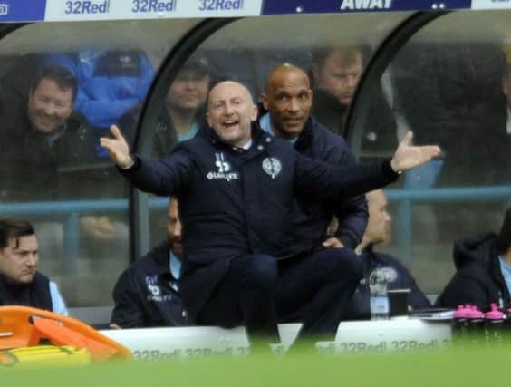 QPR manager Ian Holloway in the dug-out at Elland Road yesterday.