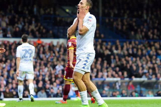 Kemar Roofe misses a chance against Queens's Park Rangers. PIC: Simon Hulme
