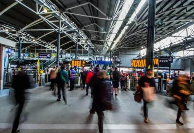 Leeds train station during yesterday's strike.