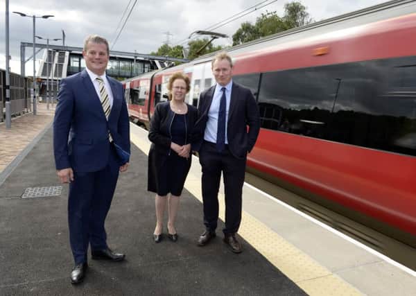 Local MP Stuart Andrew, Leeds City Council leader Coun Judith Blake and CEG's Jon Kenny at the opening of the station.