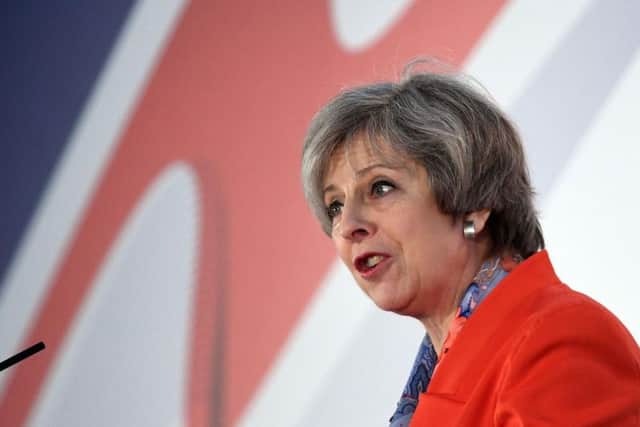 Prime Minister Theresa May speaks at the Conservative Spring Forum at the SSE Swalec Stadium, in Cardiff.