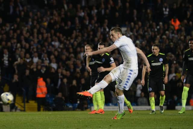 Chris Wood fires in his second goal from the penalty spot.