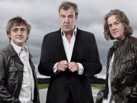 Richard Hammond, left, has fallen off his motorbike while filming The Grand Tour.