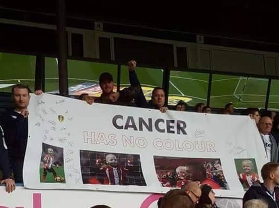 The banner in support of Bradley Lowery