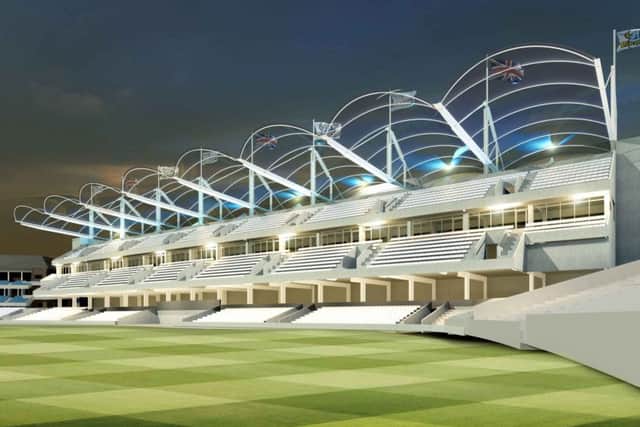 The proposed new North/South Stand overlooking the Headingley Cricket Ground