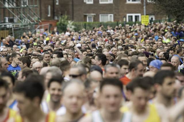 Picture by Allan McKenzie/YWNG - 02/04/17 - Press - Wakefield Hospice 10k - Thornes Park, Wakefield, England - The Wakefield Hospice 10k runners prepare to set off.