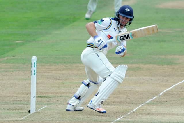 Adam Lyth made 194 for Yorkshire against Leeds-Bradford MCCU at Headingley (Picture: Jonathan Gawthorpe).