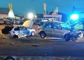 A Mercedes 4x4 and a BMW were involved in the collision.s