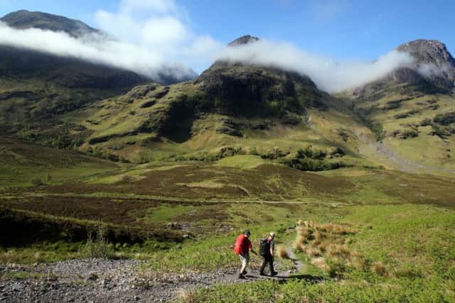 The Three Sisters mountain range in Glencoe Valley, Scotland, which has been named the UK's second best sight in a poll of more than 2,500 people to mark the launch of the Samsung Galaxy S8 smartphone.