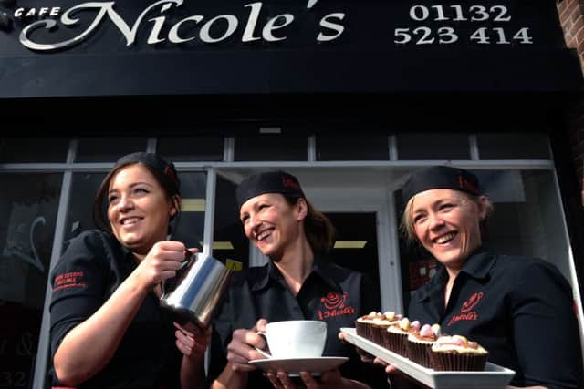 Yorkshire Evening Post Cafe of the Year.
Winners Cafe Nicole's in Morley,friom left, Sophie Gibbon, Nicola Copley and Alana Spencer.
13th April 2017.
Picture Jonathan Gawthorpe