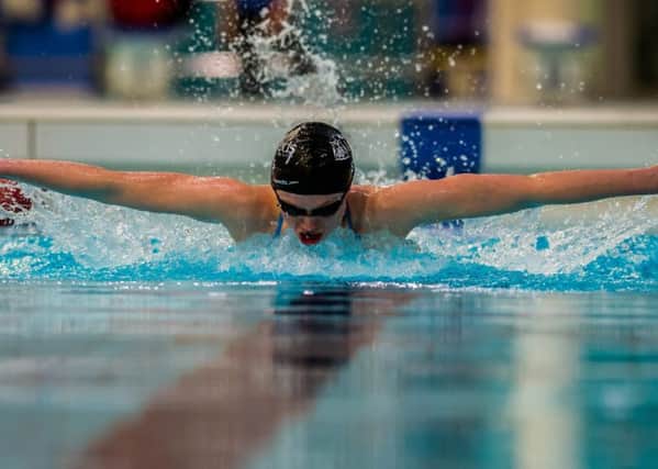 MAKING A SPLASH: Leeds swimmer Georgia Coates, during a training session at the City Of Leeds Swimming Club. Picture: James Hardisty.