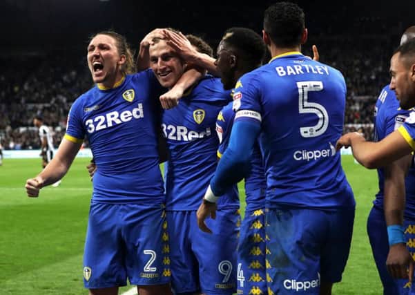 Chris Wood celebrates his equalising goal against Newcastle United .  Picture: Bruce Rollinson