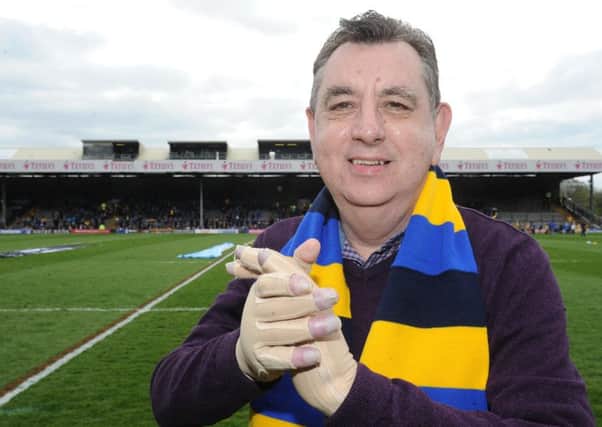 Leeds Rhinos fan Chris King got to fulfil an ambition on Easter Monday when he attended his first game at Headingley Carnegie having become the first person in the UK to have a double hand transplant.