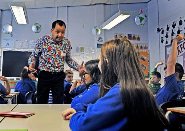Simon Benn leads the confidence-boosting sessions for Year 6 pupils at Five Lanes Primary School in Wortley. Picture Tony Johnson.