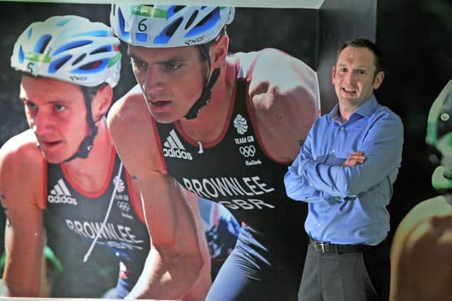 25 April 2017.......      Mark Burrows, facility development manager for  Brit cycling at The Brownlee Centre and the state-of-the-art cycle track in Adel, north Leeds,, named after the Brownlee brothers and will be the base for the country's top triathletes. Picture Tony Johnson.
