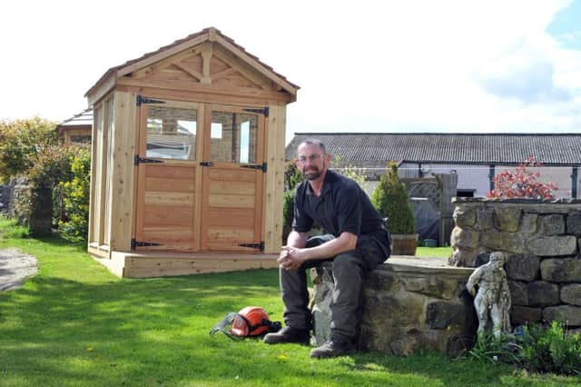 26 April 2017.......      Richard Kirby, who runs Outdoor Classrooms Ltd at The Sawmill - Crossfield Farm in 
Calverley. Picture Tony Johnson.