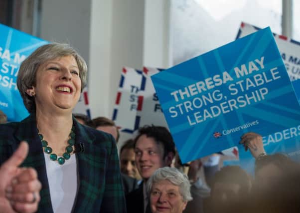 Prime Minster Theresa May, speaking at a Conservative campaign event held at the Shine Centre, Harehills Road, Leeds, on April 27, 2017.  Picture:  James Hardisty