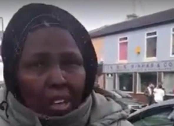 The woman in the viral "spitting" video. (Photo: Facebook).