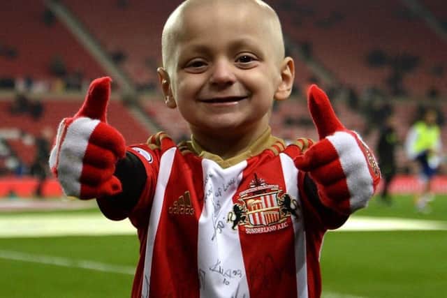 Bradley Lowery when he appeared as mascot for Sunderland AFC.