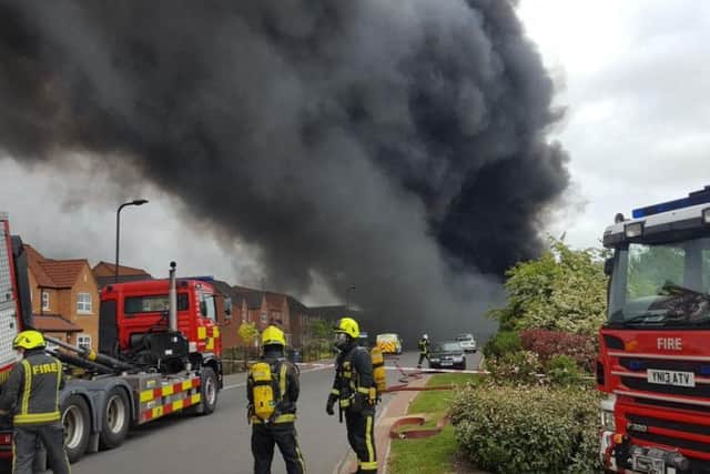 Smoke billows out in Rotherham - picture South Yorkshire Fire and Rescue