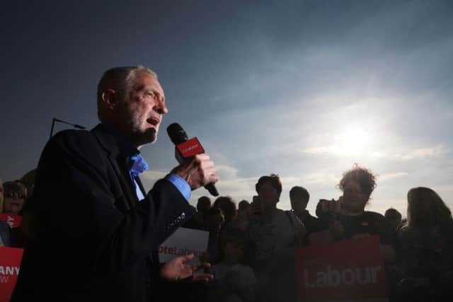 Labour leader Jeremy Corbyn makes a speech on the general election campaign trail in Rotherham.