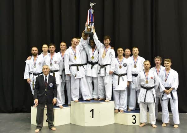 Leeds Shotokan Karate Club lift the Senior Men's Team Kumite title at the KUGB National Championships.