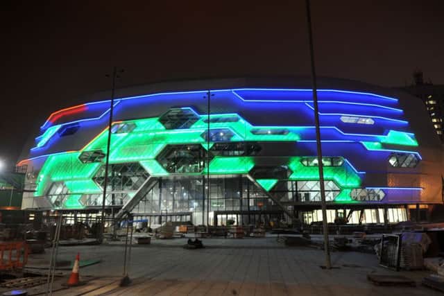 The First Direct Arena in Leeds will turn pink and green on Tuesday.