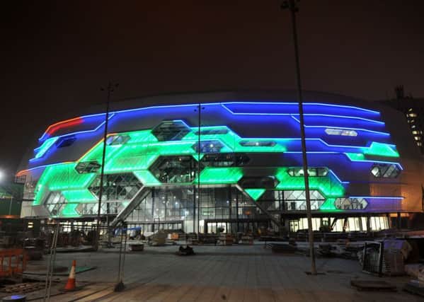 The First Direct Arena in Leeds will turn pink and green on Tuesday.