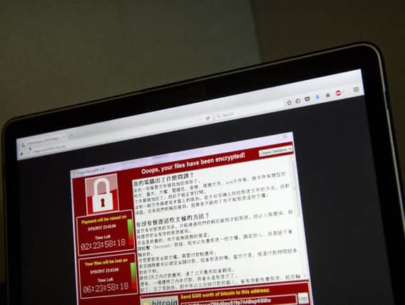 A screenshot of the warning screen from the ransomware attack, as captured by a computer user. Global cyber chaos is spreading today as companies boot up computers at work following the weekend's worldwide "ransomware" cyberattack.