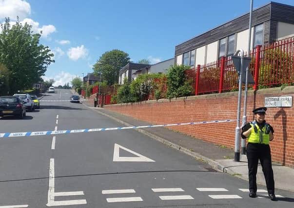 Victoria Park Avenue, Bramley was cordoned off yesterday