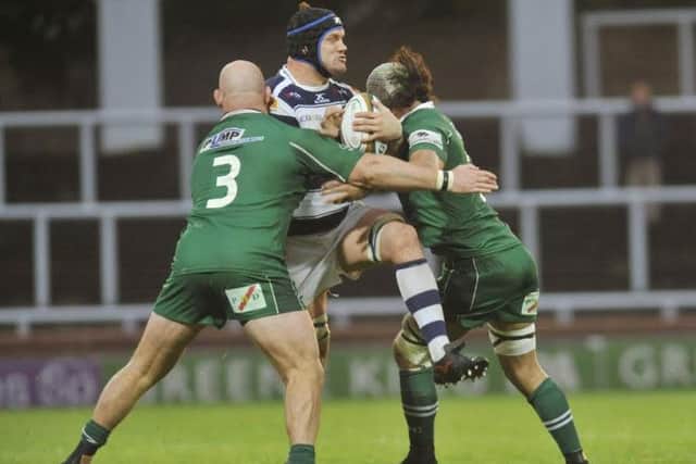 Ryan Burrows battles through against London Irish (Picture: Steve Riding)