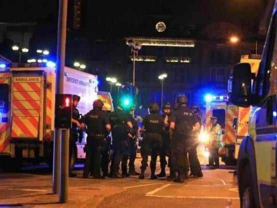 Police at the arena.