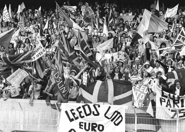 Leeds United fans at the 1975 European Cup final.